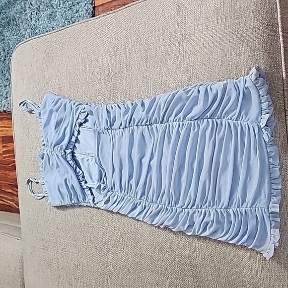 LOVESOME Cocktail Bodycon Mini Dress light Sky blue size small - Picture 2 of 10